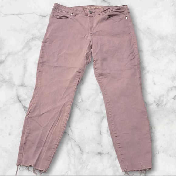 LC Lauren Conrad Denim - LC Lauren Conrad Lilac Distressed Straight Leg Jeans Size 14 A104